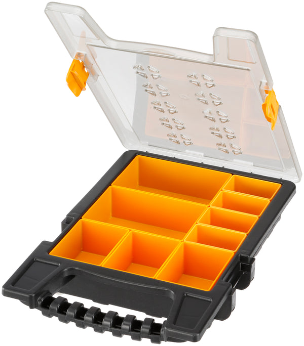 حافظة ادوات بلاستيك مع تقسيمات متحرك 10 بوصة مقاس 357×237×341 مم ماركة مانو صناعة تركي