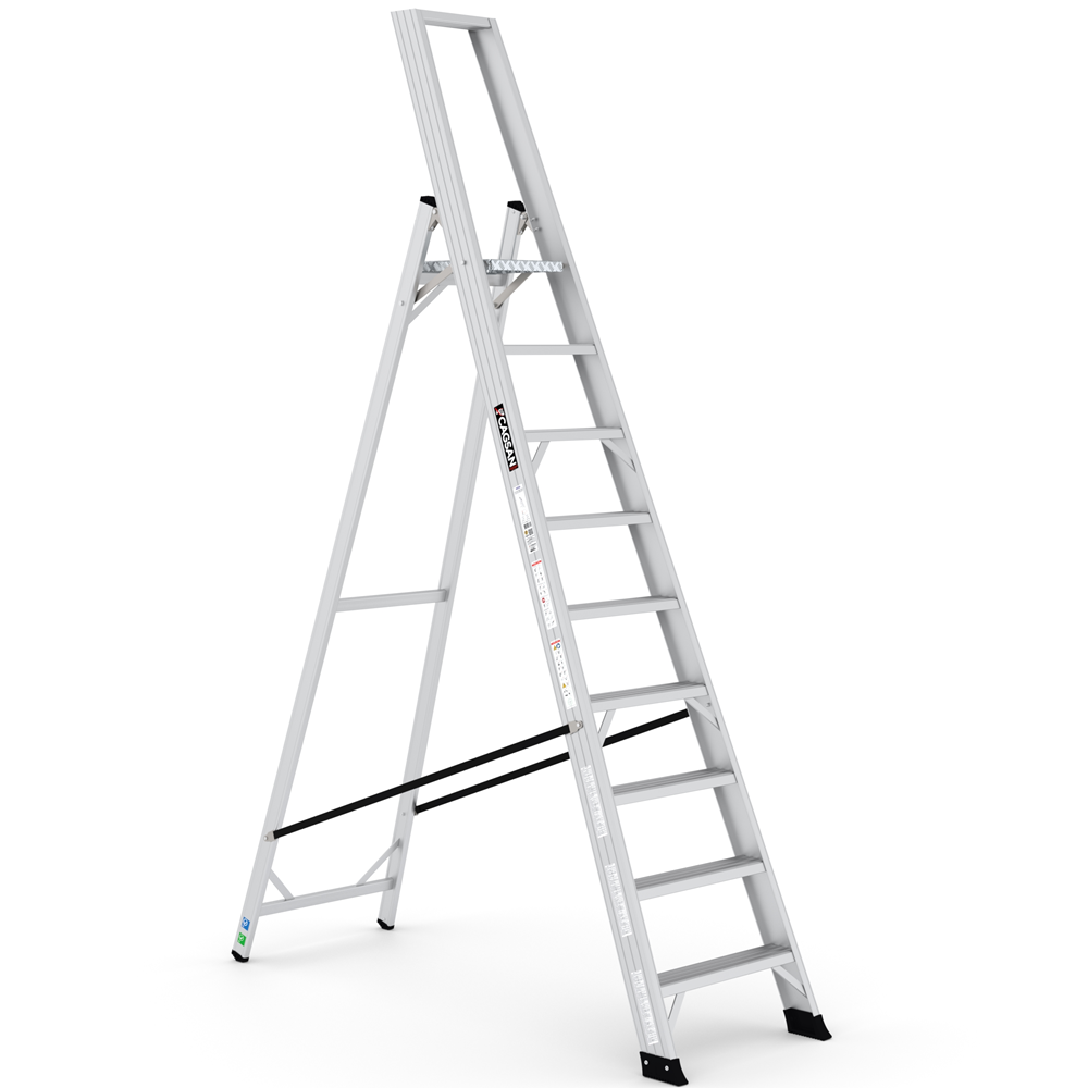 ALESTA PROFESSIONAL ALUMINIUM STEPLADDERS  STEP   8+1  Alesta Professional Aluminium Stepladder