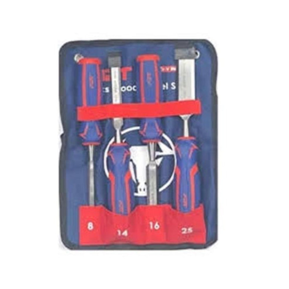 AH031024-4Pcs طقم أزميل صلب كعب معدن يد بلاستيك كروم فانديوم 4 قطع