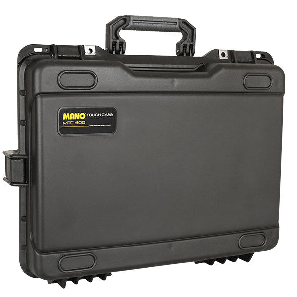 شنطة بلاستيك شديدة التحمل ضد الكسر ضد المياه نظام سامسونايت مزود باسفنج كامل للاجهزة موديل 300 مقاس 530×400×133 مم ماركة مانو صناعة تركي