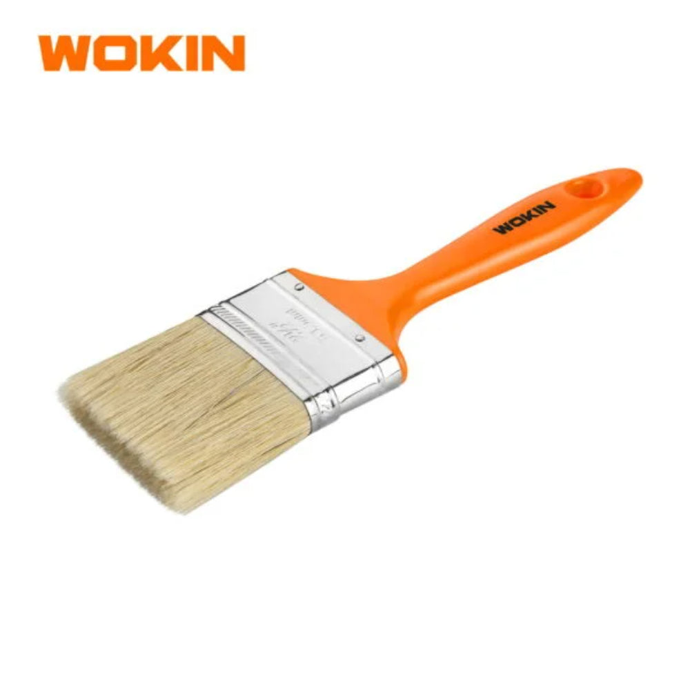 350640 PAINT BRUSH 4Flat paint brushesPET - white bristle in chrome plated ferrulePlastic handle 350640-WOKIN