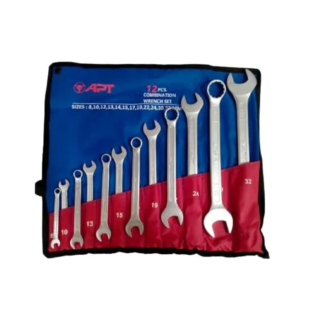AH301406 Set12 طقم مفتاح بلدى مشرشر 12 قطعه 8 - 32 مم كروم فانديوم