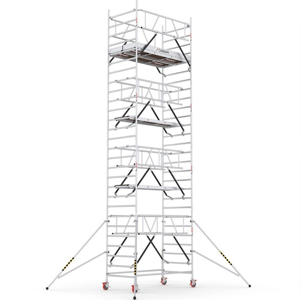 ProTUBE_LN_(240) - PROFESSIONAL ALUMINIUM SCAFFOLDINGS EN 1004    Platform H.  7.4 m.   9.4 m. Working Height  Aluminium Scaffolding