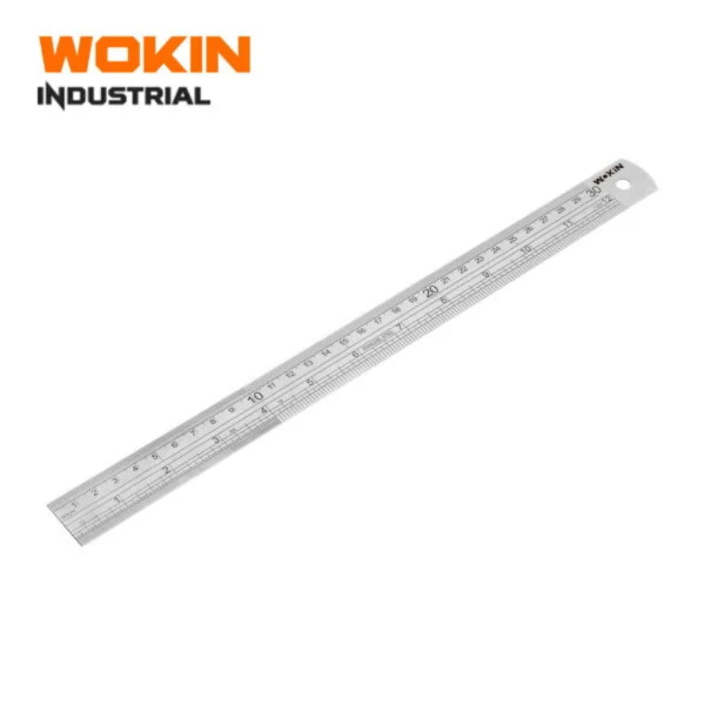 501012 STAINLESS STEEL RULER  stainless steel(2Cr13) Size 12/300mm Width 25mm Thickness 1.0mmPacking   PVC bag with color label 501012-WOKIN