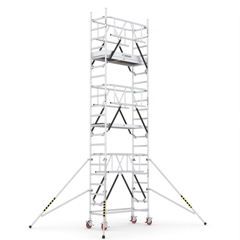 PROTUBE_SN_(180) - PROFESSIONAL ALUMINIUM SCAFFOLDINGS EN 1004  Platform H.  5.3 m.   7.3 m. Working Height  Aluminium Scaffolding