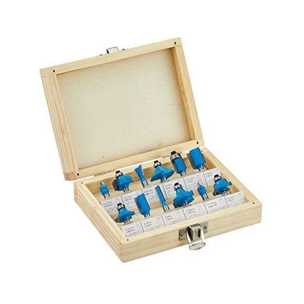12 PCs Set Wooden Case  6mm-YG8-999-000-000-006 طقم بنط راوتر 12 قطعة
