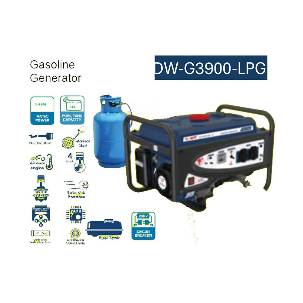 DW-G3900-LPG مولد كهرباء 220 فولت بنزين بوتجاز  مارش 2.8 - 3 كيلو وات