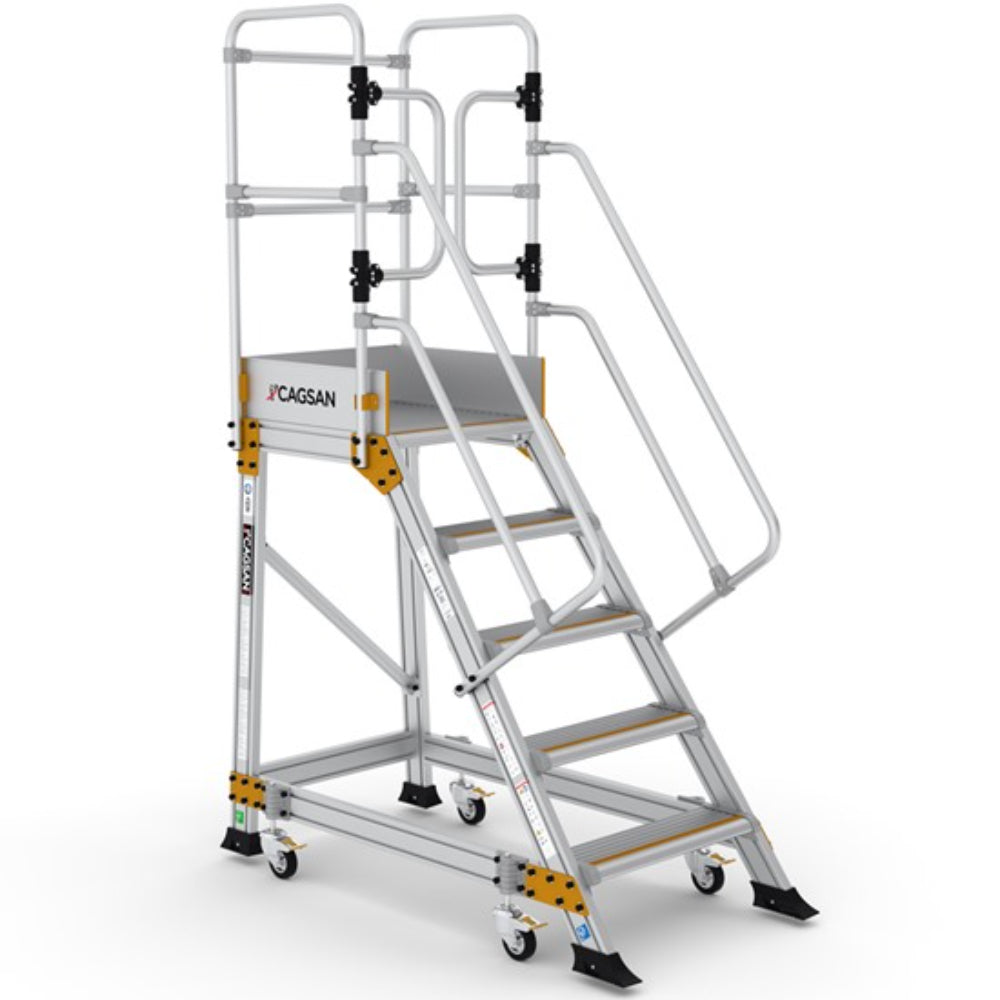 EP4 Platform height 1.25 m, 4+1 Step Industrial Aluminium Platform SPRINGO INDUSTRIAL ALUMINIUM PLATFORMS