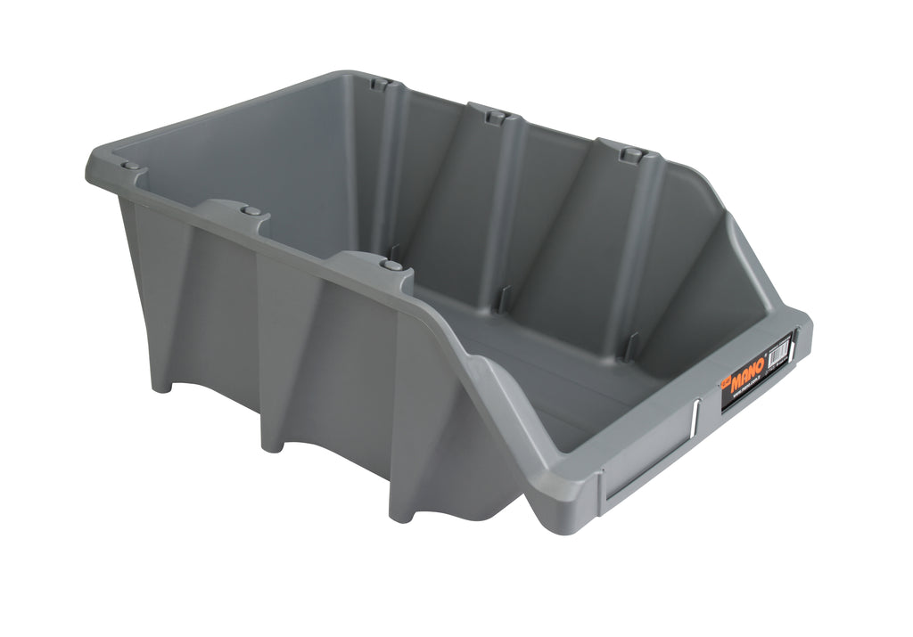 صندوق تخزين بلاستيك مفتوح لون رصاصي رقم 45 مقاس 365×555×227 مم ماركة مانو صناعة تركي