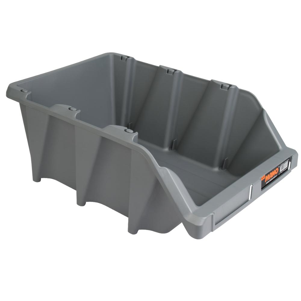 صندوق تخزين بلاستيك مفتوح لون رصاصي رقم 45 مقاس 365×555×227 مم ماركة مانو صناعة تركي