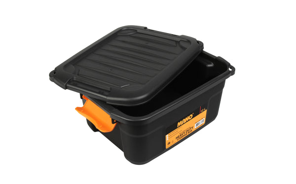 صندوق تخزين بلاستيك هيفي ديوتي بغطاء 12 لتر مقاس 391×298×176 مم ماركة مانو صناعة تركي