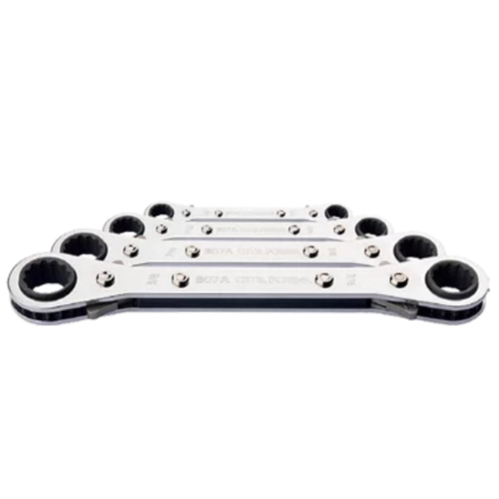 B07AO-B04  4 Piece Ratcheting Ring Wrench Set ( Offset ) - SAE