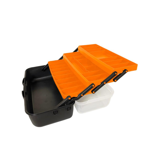 شنطة عدة بلاستيك بحوافظ علوية وادراج داخلية متحركة شفاف 16 بوصة مقاس 198×411×179 مم ماركة مانو صناعة تركي