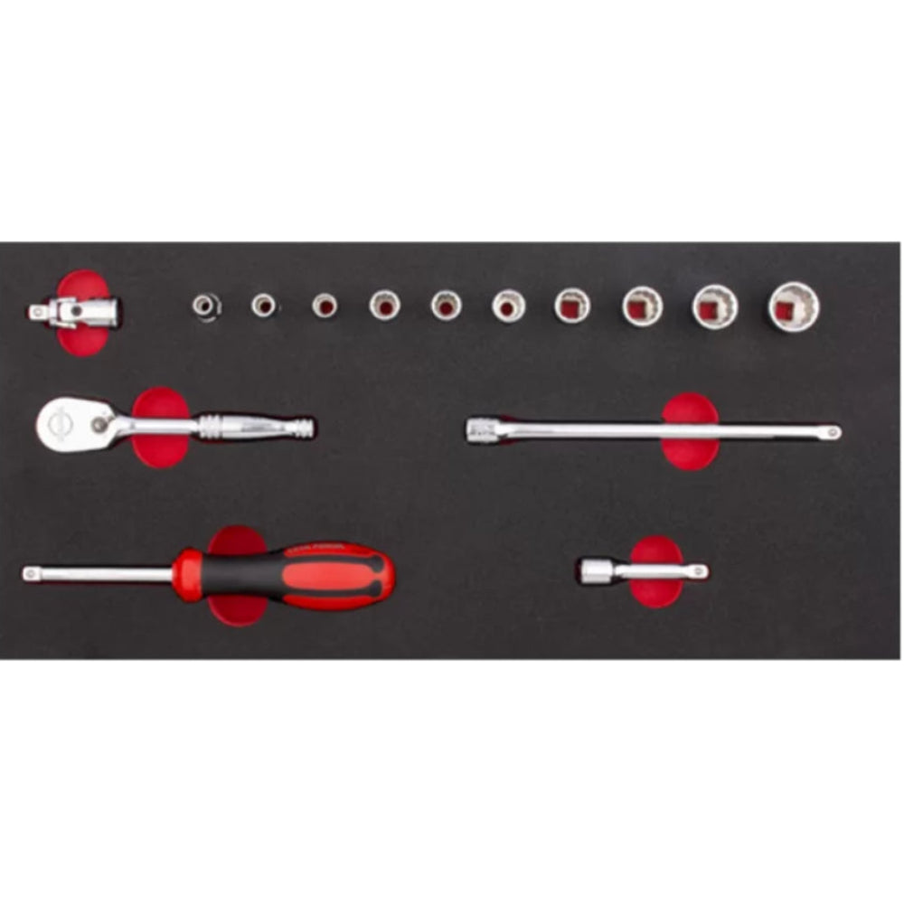 C00A-E15BT 15 Piece 1/4 Drive 12-Point Socket Set - SAE ( in EVA )