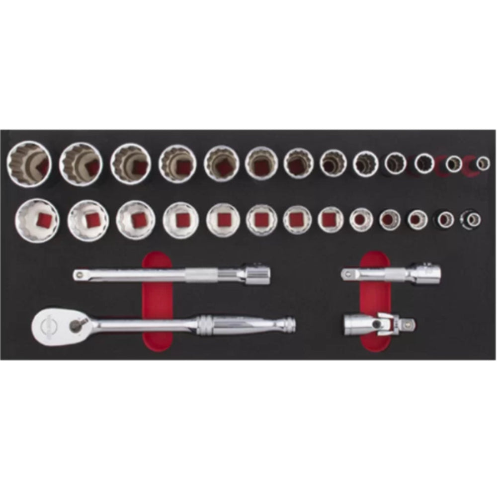 C10A-E30BT  30 Piece 3/8 Drive 12-Point Socket Set - SAE  in EVA