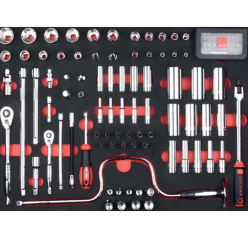 C99A-E115BMR 115 Piece 1/4" + 3/8"  Drive 12-Point Socket Set - SAE ( in EVA )