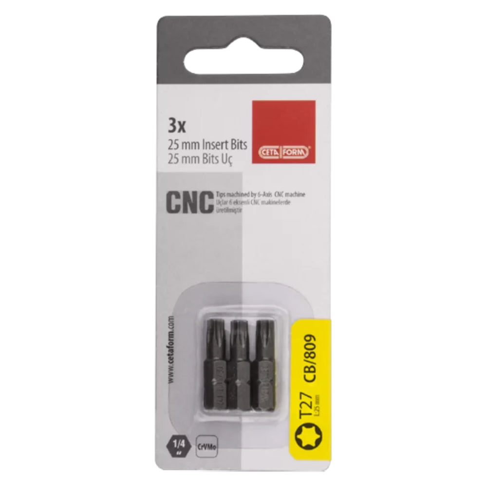 CB/806X  3 Piece 1/4" TORX Bit - T10x25 mm ( Display Packed )