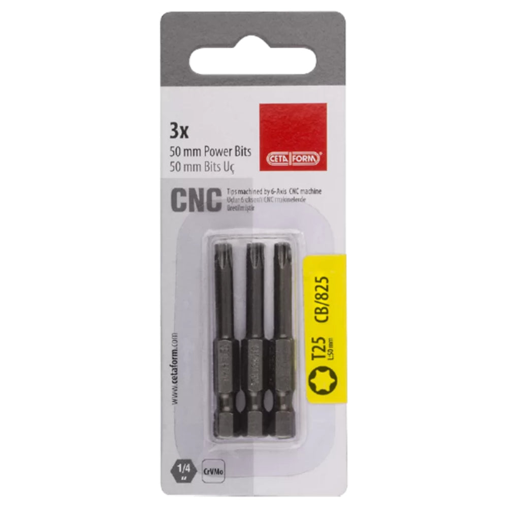 CB/830X  3 Piece 1/4" TORX Bit - T40x50 mm ( Display Packed )