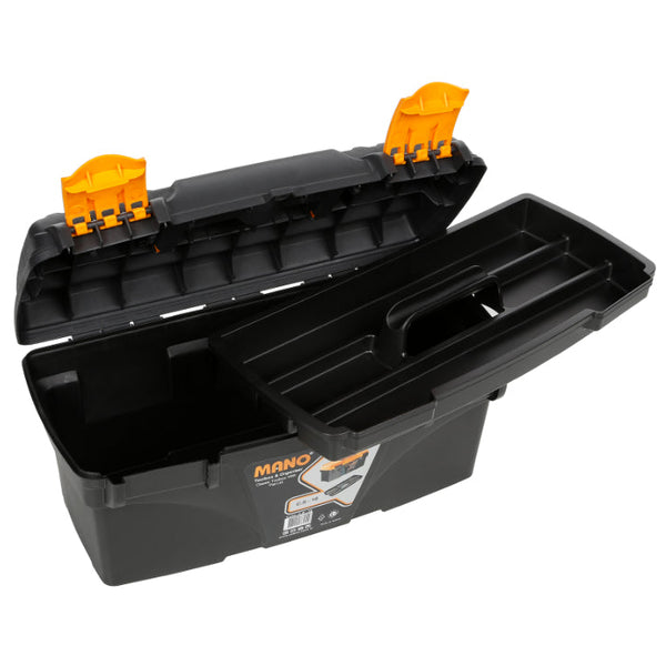 شنطة عدة بلاستيك لون تركواز 16 بوصة مقاس 410×206×192 مم ماركة مانو صناعة تركي