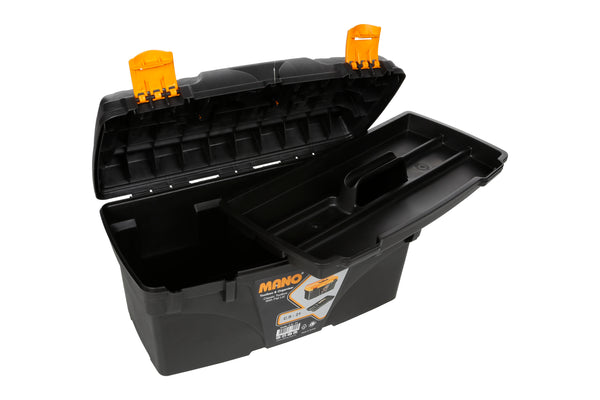 شنطة عدة بلاستيك لون اسود 21 بوصة مقاس 533×291×272 مم ماركة مانو صناعة تركي