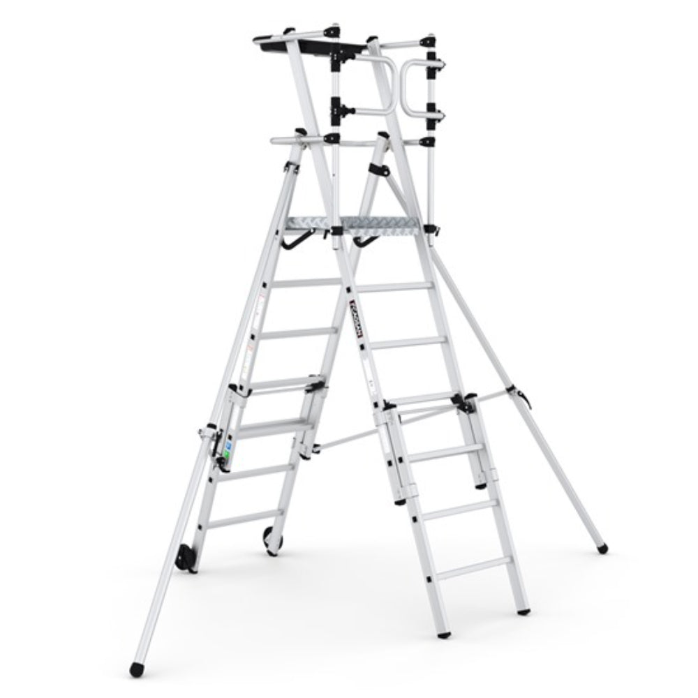 VX5-7 VEROX FOLDABLE TELESCOPIC WORKING PLATFORM  Platform H.   1.04 - 1.57 m.  3.5 m. Verox Foldable Telescopic Working Platform