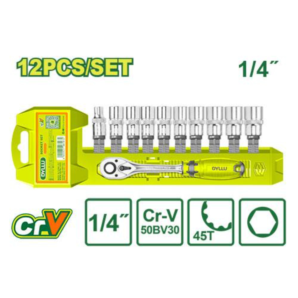 DTST4212    طقم    سيستم    12    قطعة        1/4    بوصة