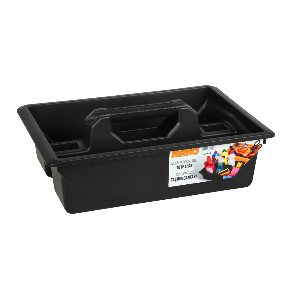 رف بلاستيك مفتوح بيد 16 بوصة لون اسود مقاس 280×420×130 مم ماركة مانو صناعة تركي