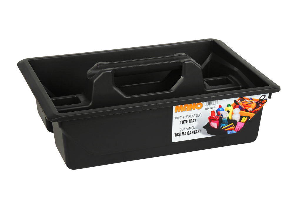 رف بلاستيك مفتوح بيد 16 بوصة لون اسود مقاس 280×420×130 مم ماركة مانو صناعة تركي