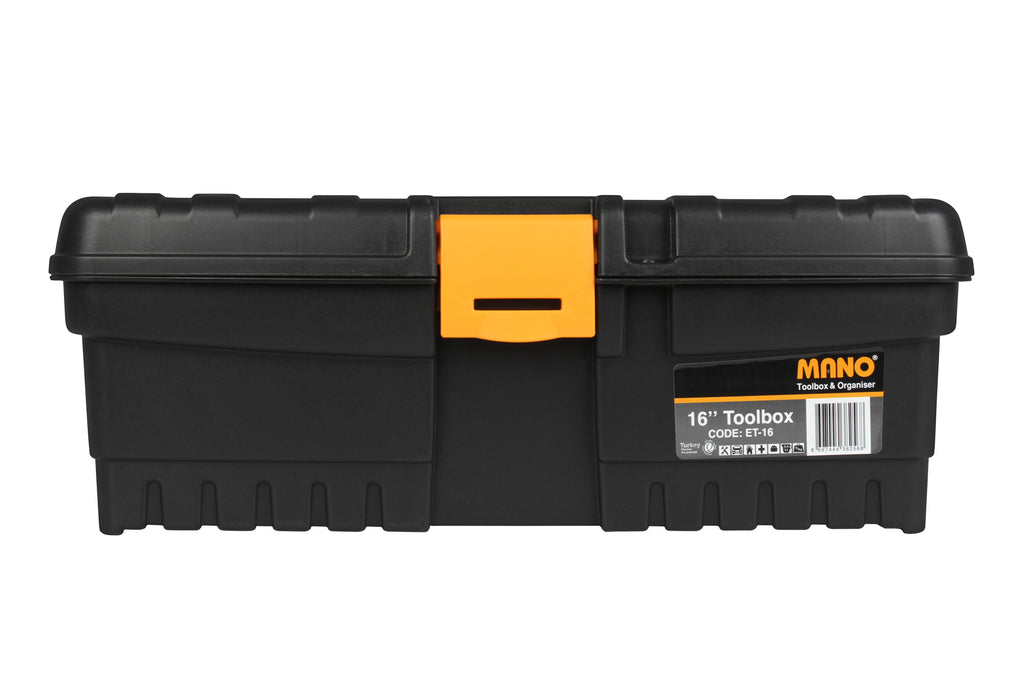 شنطة عدة بلاستيك اقتصادي 16 بوصة مقاس 470×205×147 مم ماركة مانو صناعة تركي