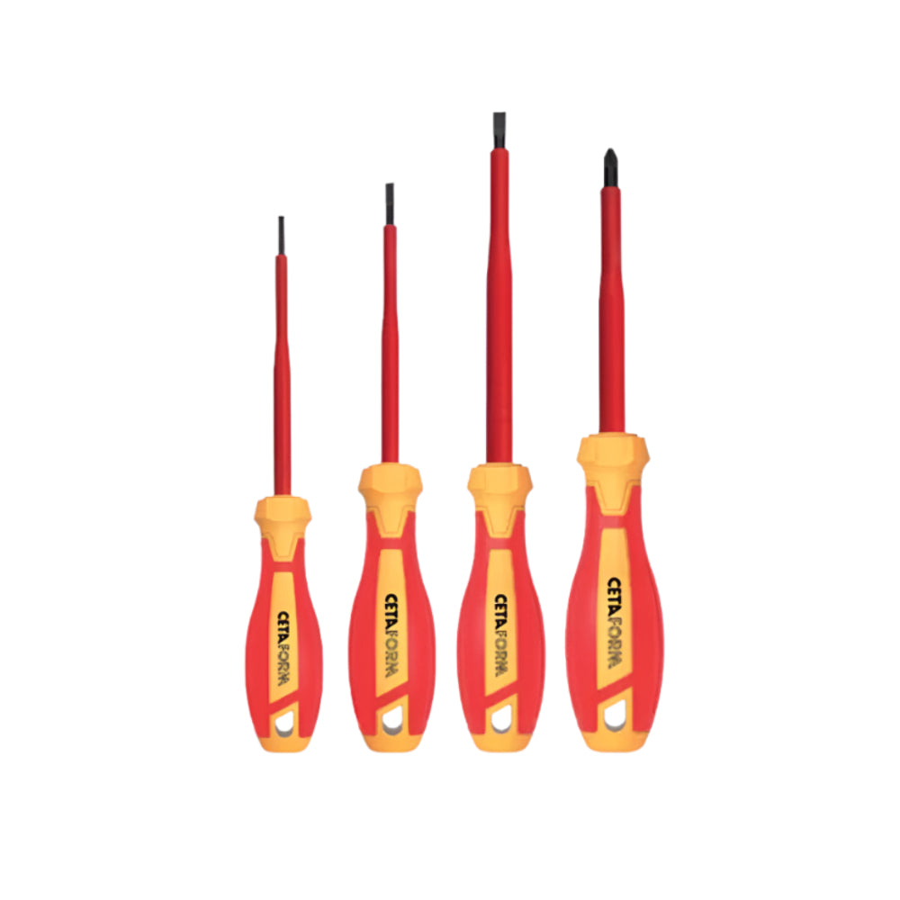 G99-402  4 Piece C-PLUS 1000V Screwdriver Set ( VDE ) -Slotted/Pozidriv