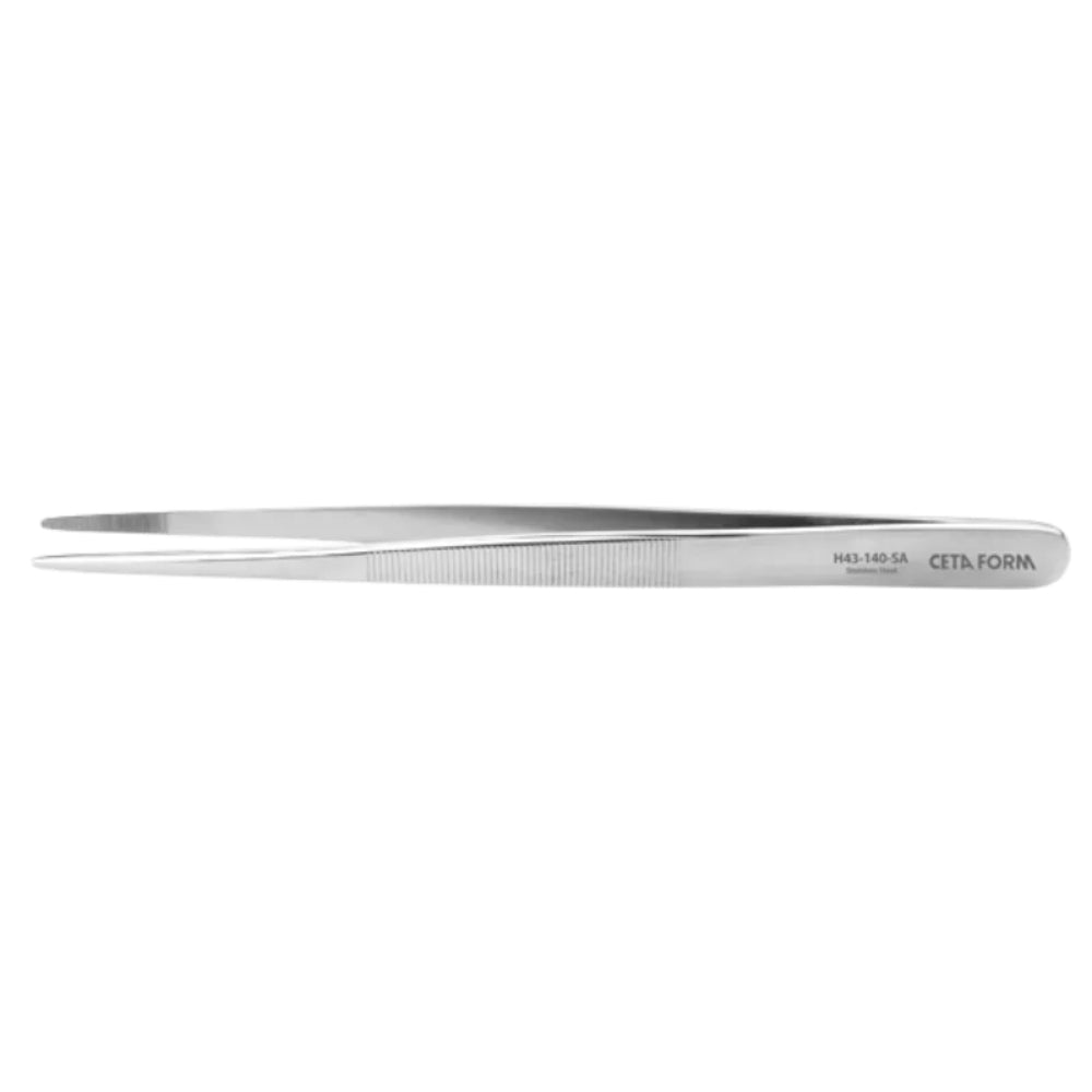 H43-140-SA  Blunt Shape Tweezers- Serrated ( Straight ) - 140 mm
