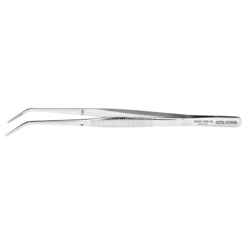 H43G-150B-SA  Pointed Tweezers- Centering Pin ( Bent ) - 155 mm