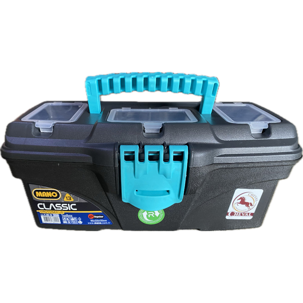 Body & Lid Black / Handle & Locks are Turquoise (Light Blue) C.OR-13TRQ