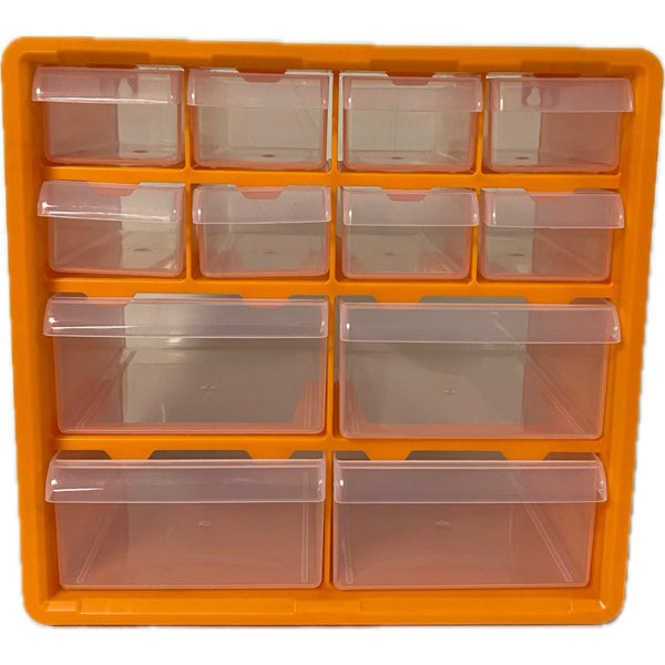 وحدة أدراج بلاستيك (12 درج – 8 أدراج صغيرة +4 ادراج كبيرة) مقاس 248×237×154 مم – ماركة مانو، صناعة تركي