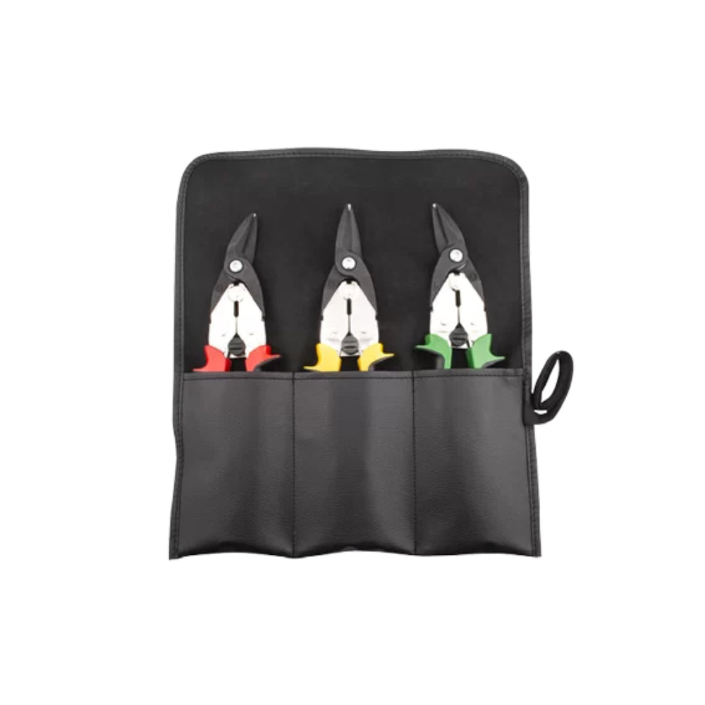 J04-R03  3 Piece Aviation Tin Snips Set ( in Vinyl Wallet )