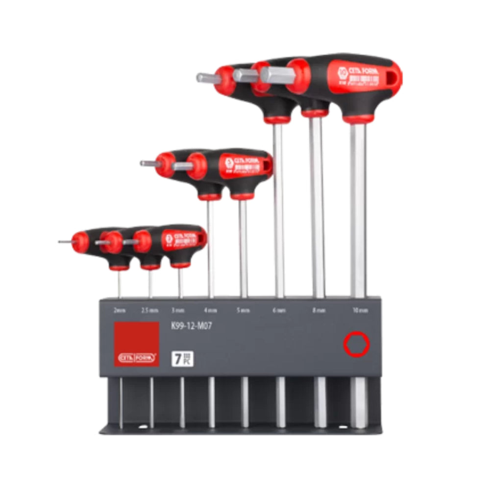 K99-10-M08  8 Piece T Handle Hexagon Key Set ( on Metal Stand)