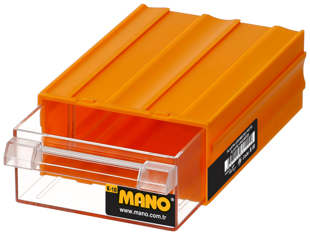 ادراج بلاستيك رقم 10 لون اصفر مقاس 85×120×40 مم ماركة مانو صناعة تركي