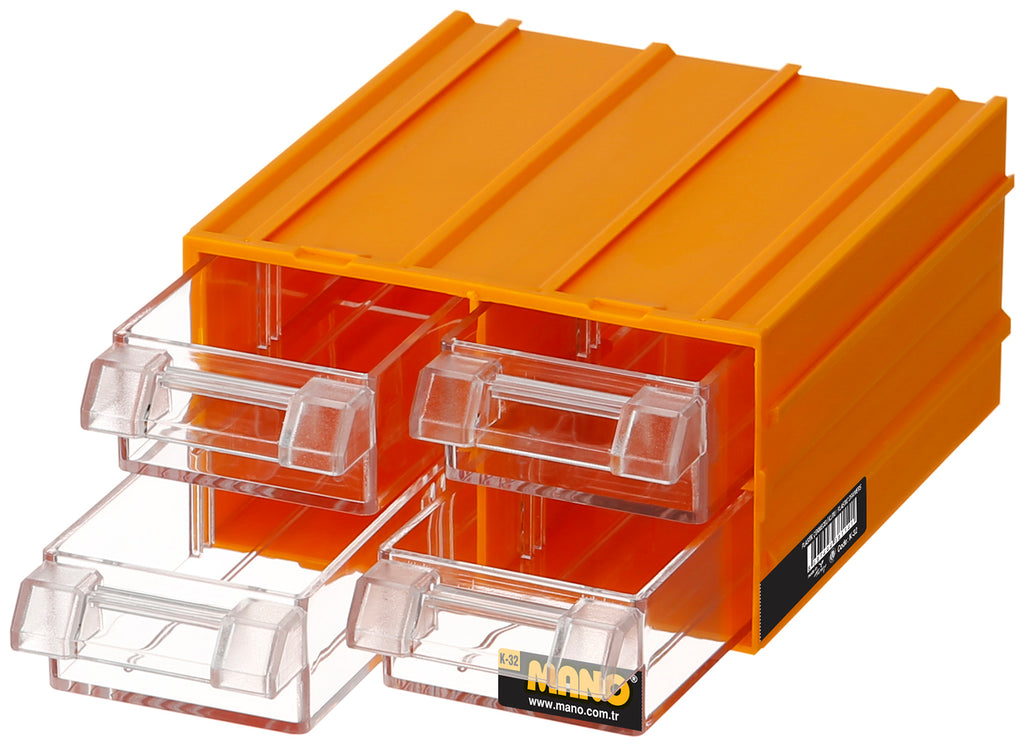 ادراج بلاستيك رقم 32 لون اصفر مقاس 110×120×62 مم ماركة مانو صناعة تركي