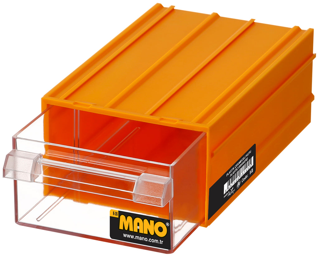 ادراج بلاستيك رقم 35 لون اصفر مقاس 110×170×65 مم ماركة مانو صناعة تركي