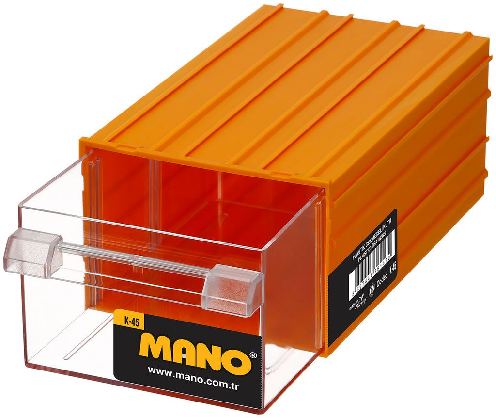 ادراج بلاستيك رقم 45 لون اصفر مقاس 175×230×110 مم ماركة مانو صناعة تركي