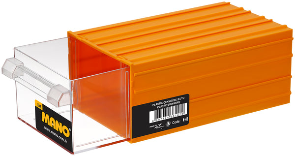 ادراج بلاستيك رقم 45 لون اصفر مقاس 175×230×110 مم ماركة مانو صناعة تركي