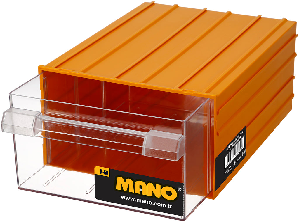 ادراج بلاستيك رقم 60 لون اصفر مقاس 260×340×150 مم ماركة مانو صناعة تركي