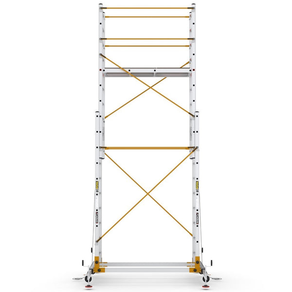 S005_XL_FP Platform height 3.8 m, 2x10 Step Double Part Aluminium Scaffoldings TELESAFE ALUMINIUM SCAFFOLDINGS