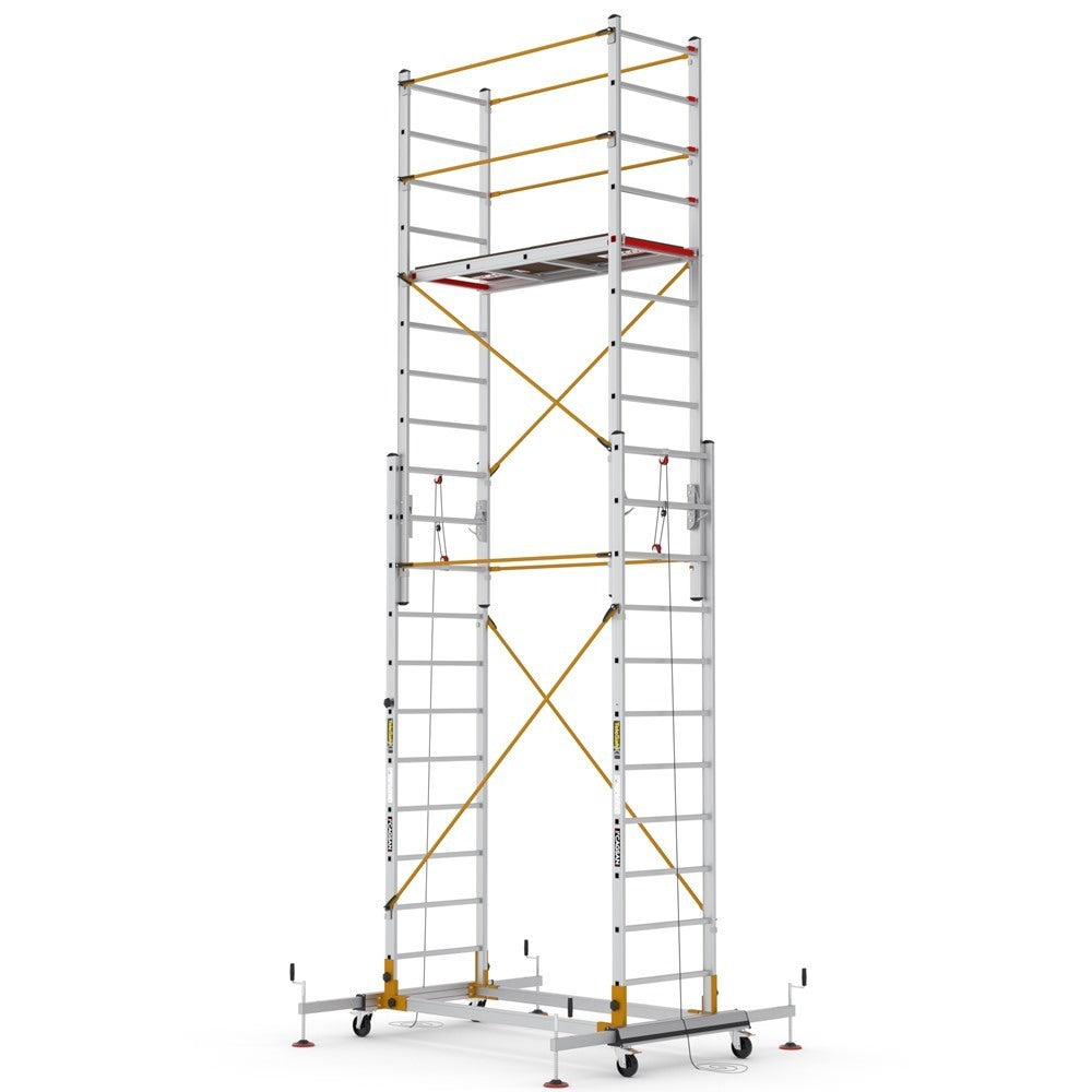 S006_XL_FP Platform height 4.4 m, 2x11 Step Double Part Aluminium Scaffoldings TELESAFE ALUMINIUM SCAFFOLDINGS