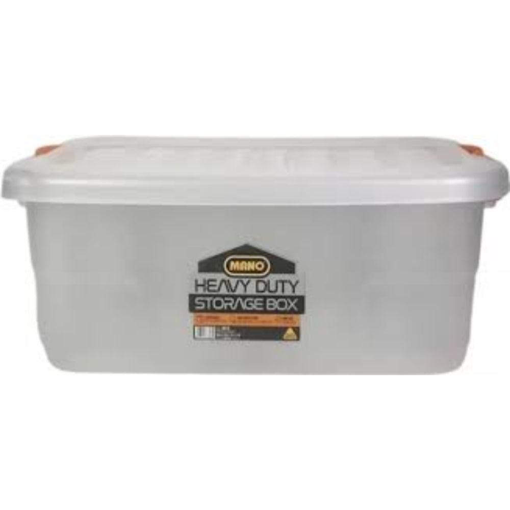 صندوق تخزين بلاستيك شفاف هيفي ديوتي بغطاء 21 لتر مقاس 390×506×200 مم ماركة مانو صناعة تركي