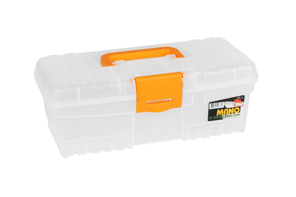 شنطة عدة بلاستيك اقتصادي شفاف 12 بوصة مقاس 360×155×110 مم ماركة مانو صناعة تركي