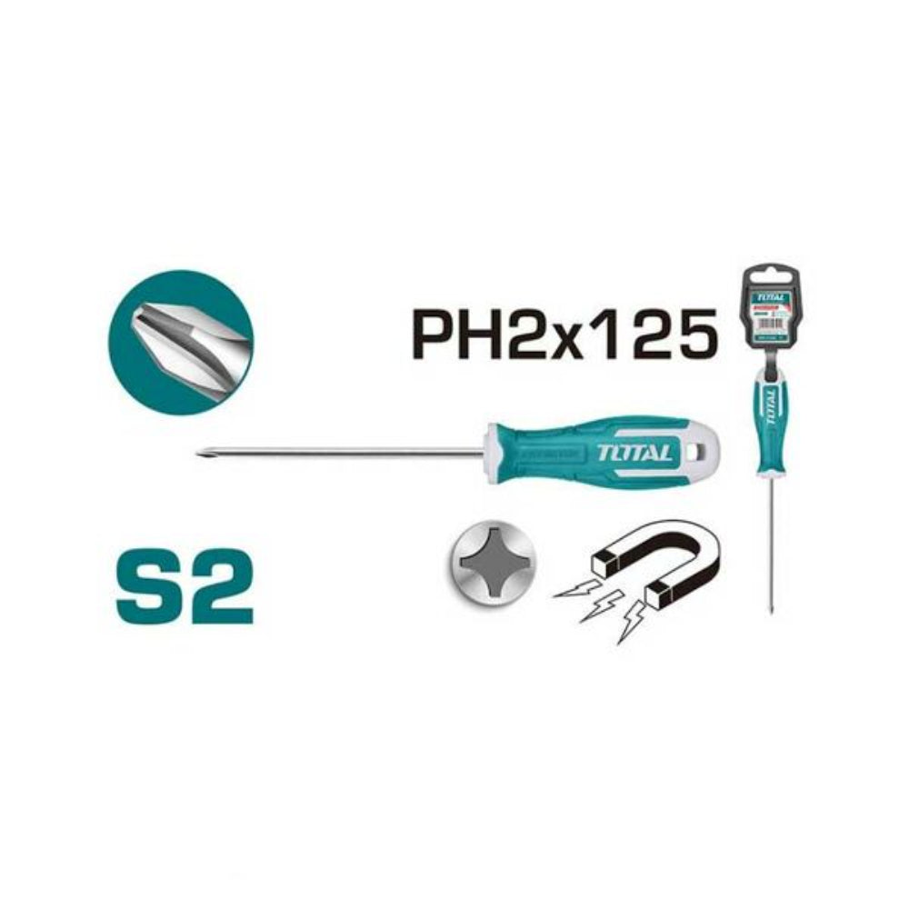 THT26PH2125   ‏ مفك كاوتش صليبة 2× ‏125 مم توتال