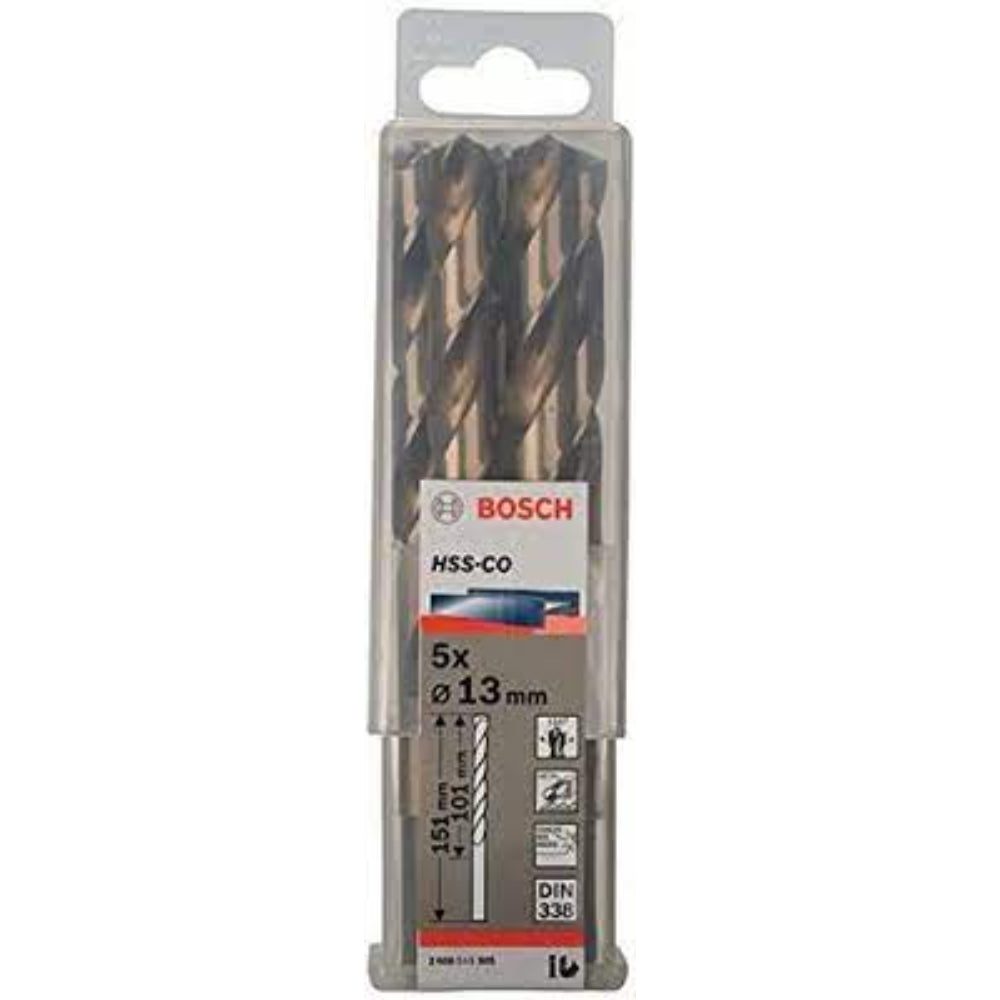 علبة بنط كوبلت للتخريم فى الأستانلس 10 قطع قطر 13 ممPACK OF 5 Metal Drill Bits  HSS-CO 13X101X151