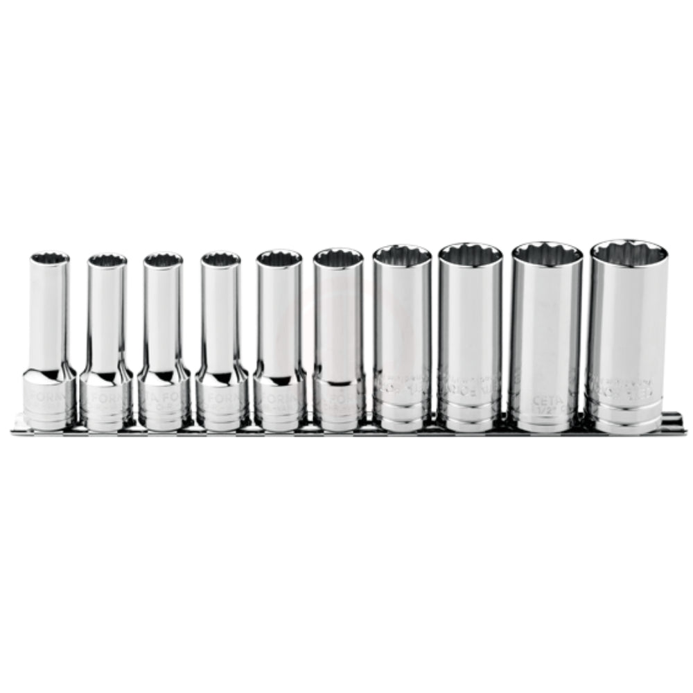 C04A-RB10 10 Piece 1/4" Drive 12-Point Deep Socket Set- SAE