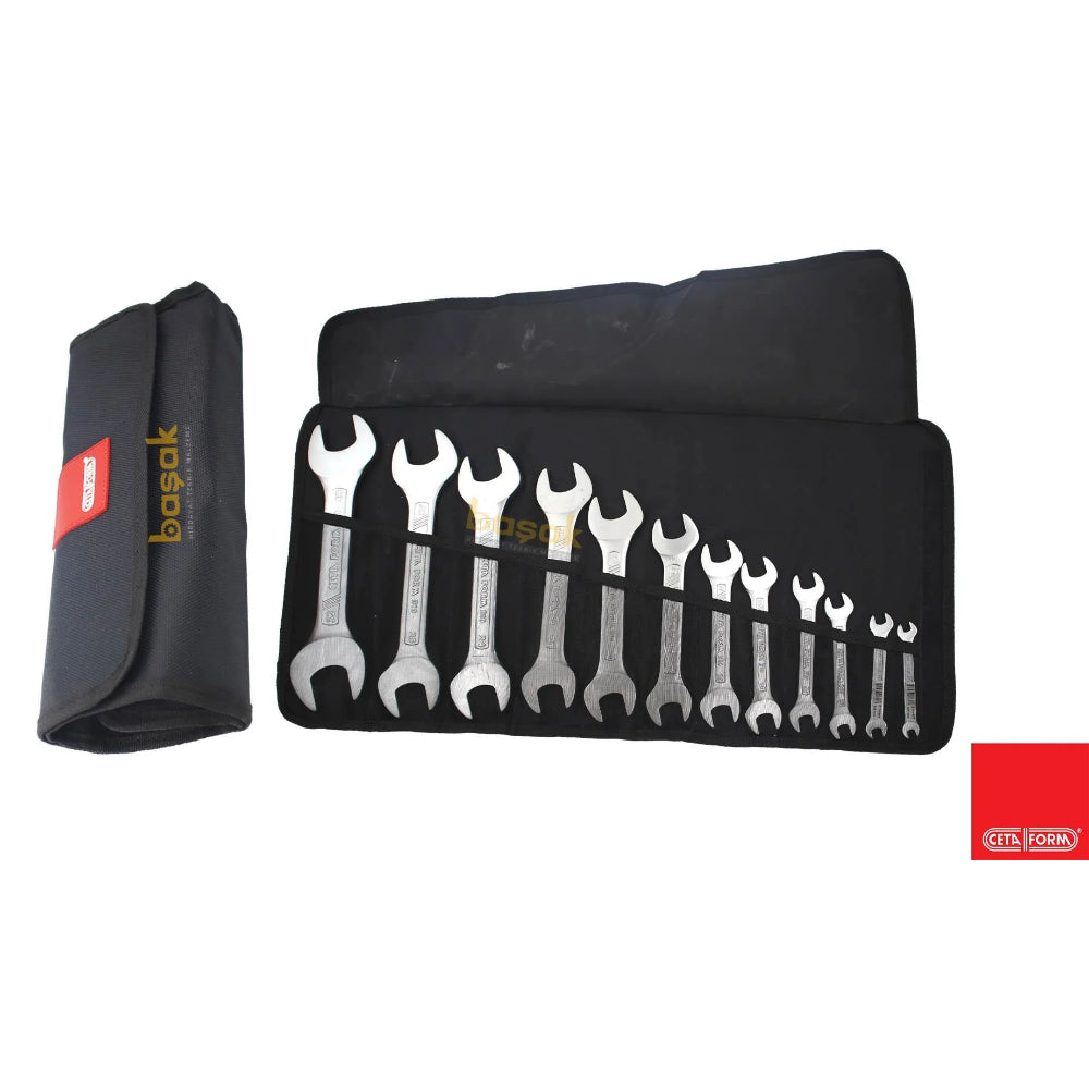 B10-R12 12 Pc. Double Open End Wrench Set ( Shot Type ) -in Roll Pouch